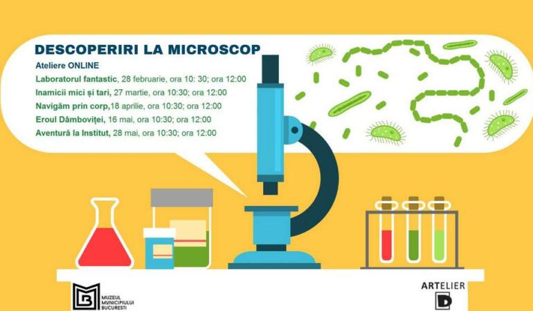 „Descoperiri la microscop”, ateliere online pentru copii