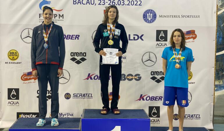Aissia Prisecariu, o altă stea a înotului românesc. Are 14 ani și participă și ea la Campionatele Europene pentru Juniori