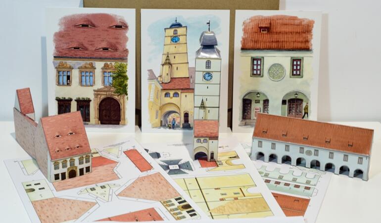 Oraș „la cutie”.  Clădiri 3D în miniatură pentru copiii pasionați de arhitectura