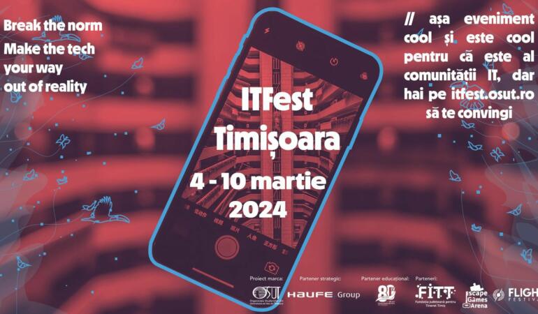 Start înscrieri la ITFest Timișoara. Prezentări, workshopuri interactive și competiții pentru tinerii pasionați de tehnologie