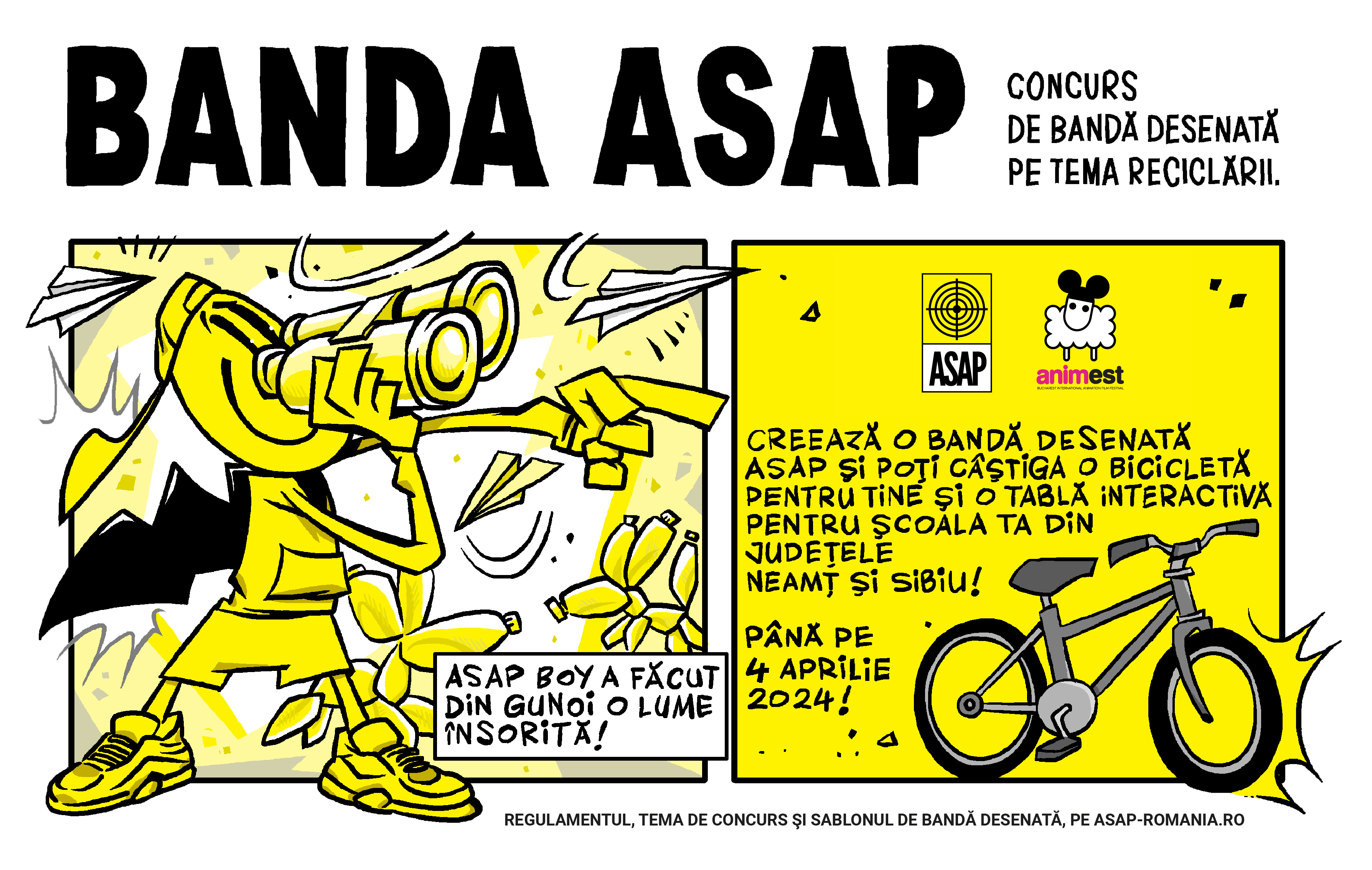 Concurs de benzi desenate pentru elevi. Biciclete pentru câștigători 