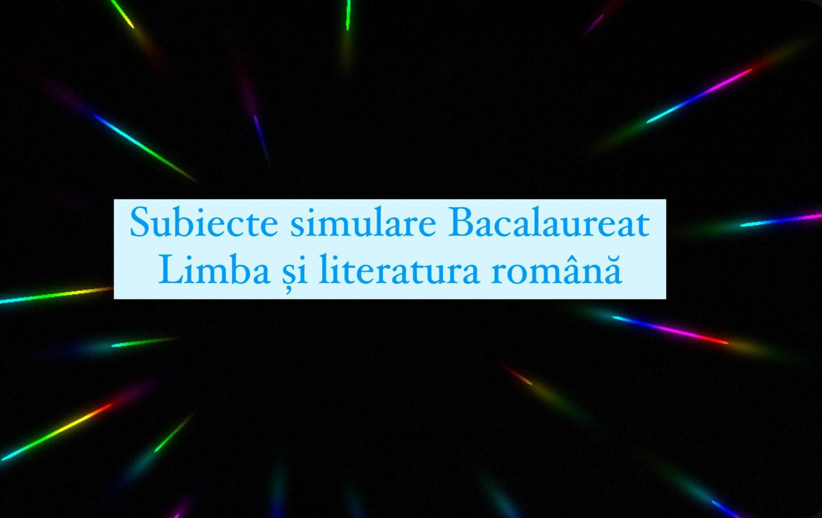 Subiecte simulare Bacalaureat. Ce au primit elevii la Limba și literatura română